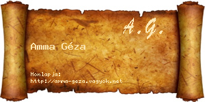 Amma Géza névjegykártya